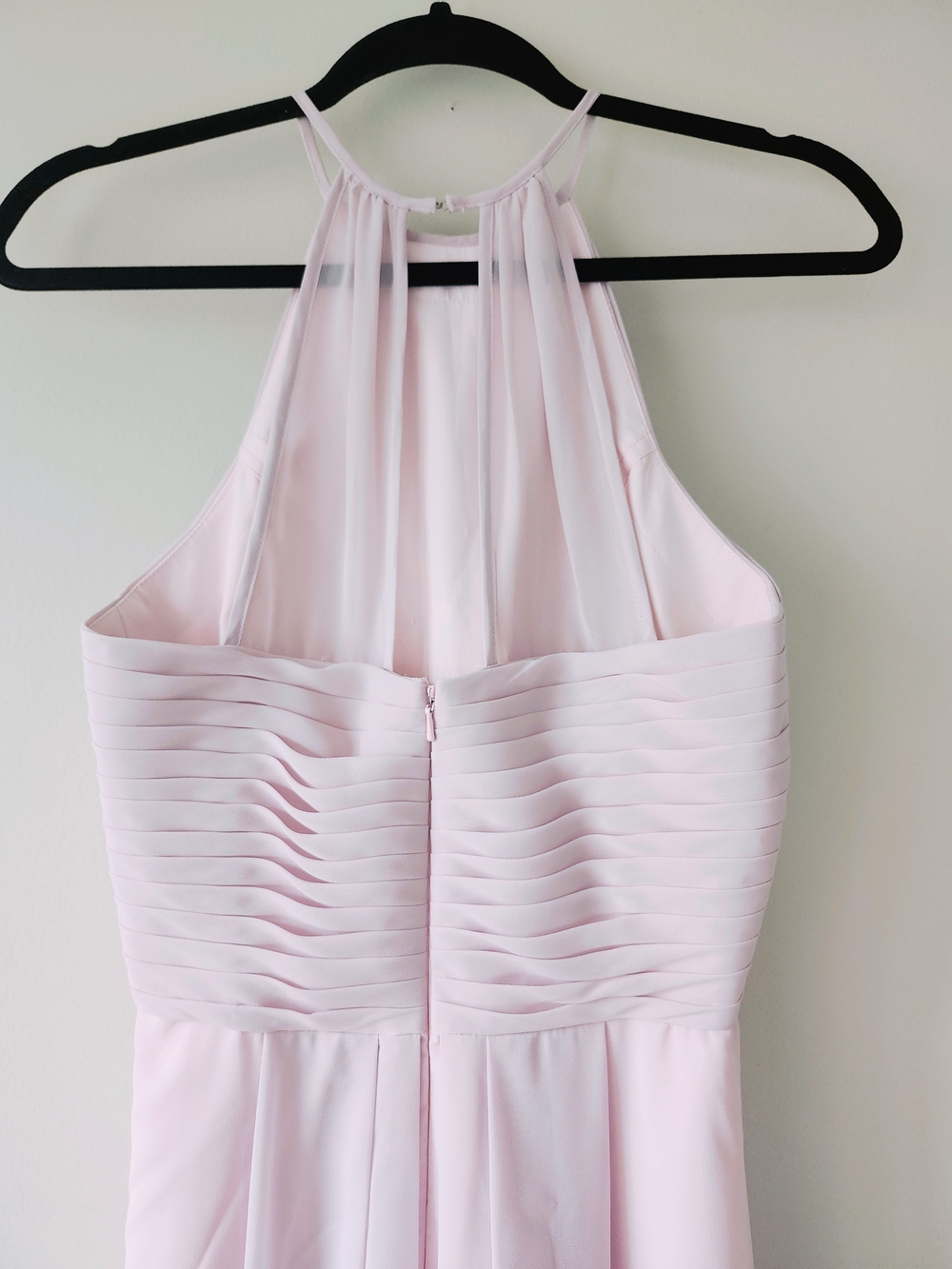 Light Pink Halter Floor Length Formal Dress - Picture 8 of 13